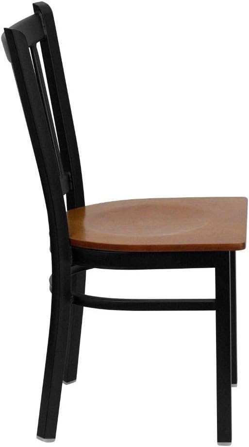 Flash Furniture 4 Pack HERCULES Series Black Vertical Back Metal Restaurant - Image 7