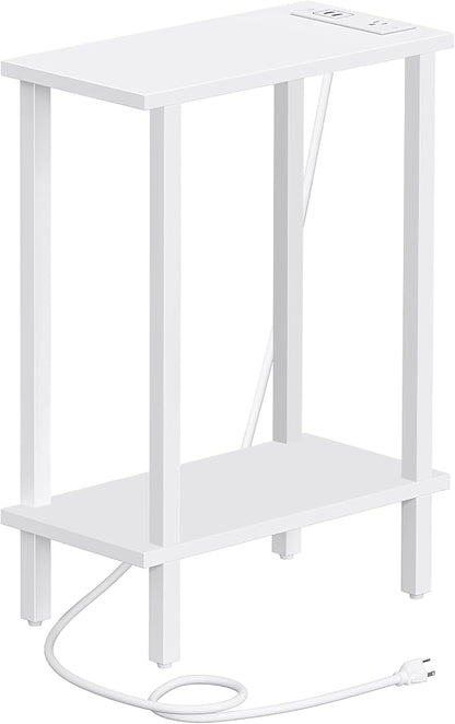 TUTOTAK Small End Table with Charging Station, Narrow Side Table with USB Ports - Image 8