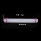 HARFINGTON 2pcs Fondant Rolling Pin 12 Inch x 1.38 Inch Adjustable Guide Rings Non-Stick PP Plastic Fondant Roller Dough Roller Kitchen Decorating Tools for Cookie Pastry Pizza Clay