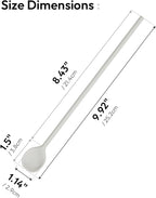 carrotez 9.9" Silicone coffee stirrer, Long Coffee Spoon, Reusable Iced Tea Spoon, Multipurpose Beverage Stirring Spoon - Ivory