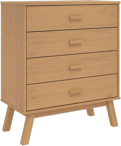 Scandinavian Style Solid Pine Wood Drawer Cabinet - Image 2