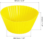 uxcell 18Pcs Silicone Cupcake Liners, Non-Stick Baking Cups, for Cooking Eggs, Baking Muffins and Make a Cake(Yellow)