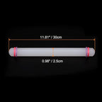 HARFINGTON 2pcs Fondant Rolling Pin with Rings PP 30cm x 2.5cm Non Stick for Baking White