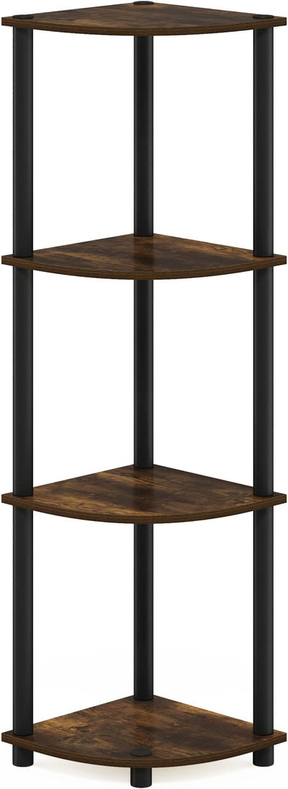 Furinno TURN-N-TUBE Corner Shelf, 4-Tier Corner Bookshelf, Display Storage - Image 5