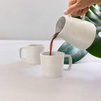 Pour Over Drip Coffee Maker Gift Set with Two Coffee Mugs, Non-Electric Pour Over Coffee Dripper, Easy Manual Brew Maker, Dishwasher and Microwave Safe, Filters not included (Ivory)