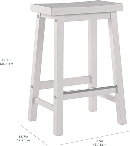 Amazon Basics Solid Wood Saddle-Seat Counter Height Bar Stools - Image 3