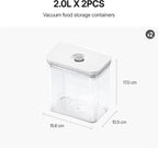Premium Airtight Food Storage Containers, Rectangular 2PC-SET(2.11qt), Smart One-Click Seal Lid, 100% Leak Proof, Keep Food Fresh Longer, BPA-FREE, Dishwasher/Freezer & Microwave Safe