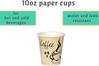 Smygoods Disposable Coffee Cups, To Go Paper Hot Cups, Classic Design (10 OZ, 100 Count) For Hot Beverages, Coffee, Tea, Espresso, Cocoa - Vasos Para Cafe