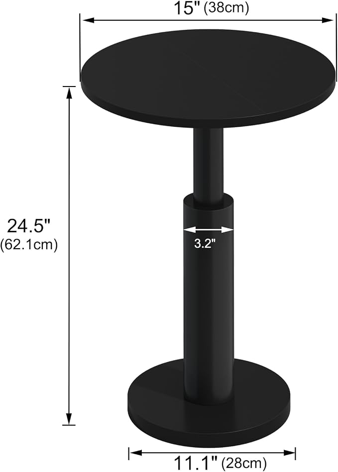 LAATOOREE Round Side Tables Set of 2, Pedestal Drink Table, Spacious Top - Image 3