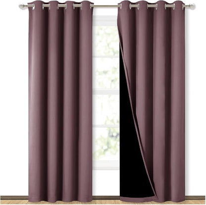 NICETOWN 100% Blackout Curtains 84 inches Long, Pair of Energy Smart & Noise by NICETOWN