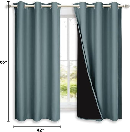 NICETOWN Greyish Blue 100% Blackout Lined Curtains, 2 Thick Layers Completely - Image 9