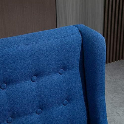 HOMCOM Wingback Double Sofa Linen Fabric Upholstery Button Tufted Loveseat - Image 9