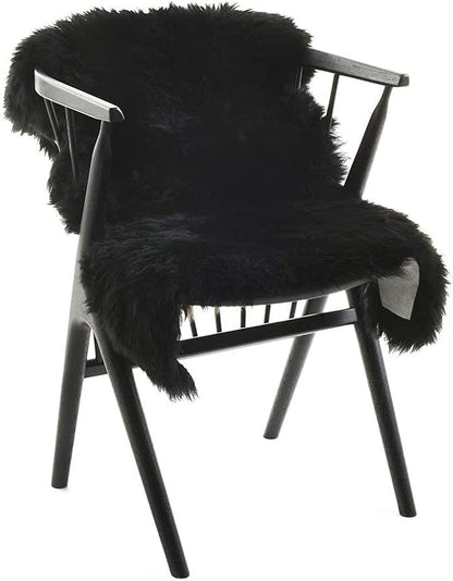 HUAHOO Premium Genuine Sheepskin Rug Black Real Australia Sheepskin Natural - Image 6