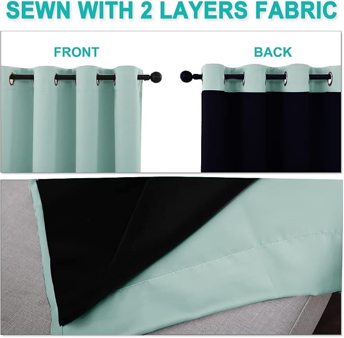 NICETOWN Full Shading Curtains for Windows, Super Heavy-Duty Black Lined - Image 5