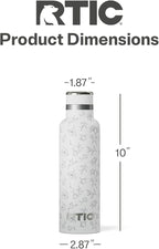 RTIC 20oz Journey Bottle Metal Stainless Steel Vacuum Insulated, BPA Free, Reusable, for Water, Hot and Cold Drinks, Travel, Sports, Camping, White Magnolias