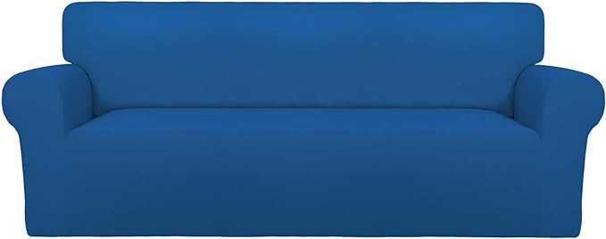 PureFit Stretch Oversized Couch Covers Fleece Sofa Slipcovers Classic Blue | by PureFit