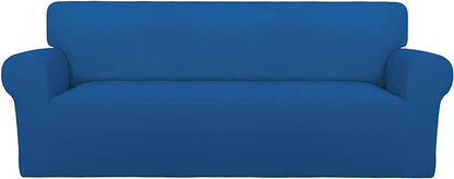PureFit Stretch Oversized Couch Covers Fleece Sofa Slipcovers Classic Blue | by PureFit