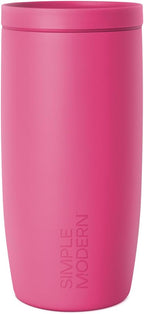 Simple Modern Travel Coffee Mug Tumbler with 360° Lid | Ceramic-Lined Insulated Stainless Steel Cold Brew Iced Coffee Cup Thermos | Gifts for Women Men Her Him | Voyager Signature | 16oz | Berry