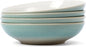 famiware 8.7" Large Pasta Bowls Set of 4, 34oz Stoneware Salad Bowl Serving Plate Bowls, Bowls for Pasta, Fruits, Salad, Noodle, Soup, Dinner- Microwave Dishwasher Safe, Glacier Series, Aqua