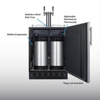 Summit 24" Cold Brew Kegerator, Dual Tap Kit, Stainless Steel- SBC7BRSCF2