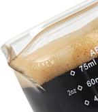 BCnmviku 2 PACK Espresso Glass Measuring Cup Triple Pitcher Milk Cup 75ML Espresso Cups with Handle Shot Glass with V-Shaped Mouth Clear Accessories Milk Frothing Pitcher (2)