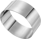 HARFINGTON Round Cake Ring 4 x 2 Inch Seamless Stainless Steel Pastry Mousse Dessert Ring Mirror Coating for Baking Cooking Making Tool