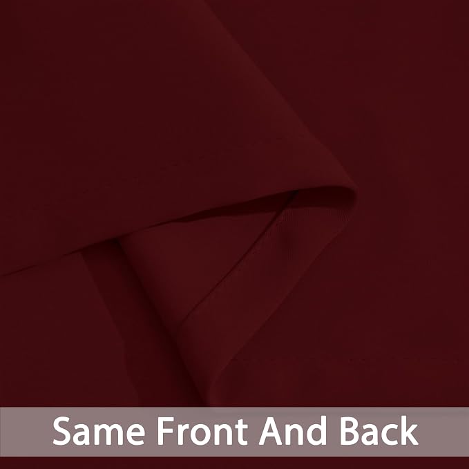 Yakamok Room Darkening Curtains 42x84 inch Length Wine Red-Living Room | 2 - Image 6