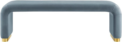 Modway EEI-6734-BRA-CAB Koda Performance Velvet Waterfall Long Bench, Brass - Image 5