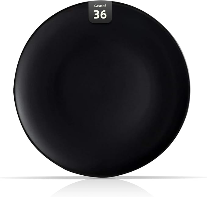 Stoneware Coupe Commercial Grade Dinnerware, Matte Black Plate 7.25", Case of 36