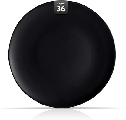 Stoneware Coupe Commercial Grade Dinnerware, Matte Black Plate 7.25", Case of 36