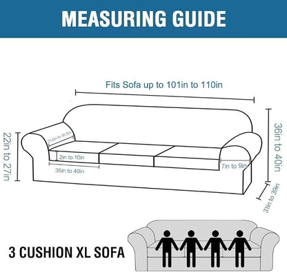 4 Piece Stretch Sofa Covers for 3 Cushion Couch Covers Furniture Slipcovers for - Image 2