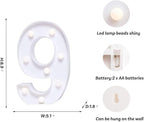 Foaky Decorative Led Marquee Light Up Number, Marquee Light Up Number Sign for Night Light Wedding Birthday Party Christmas Home Bar Decoration Number(9)