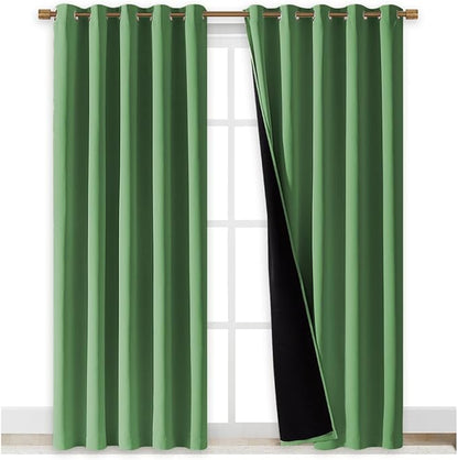NICETOWN 100% Blackout Window Curtain Panels, Forest Green, Cold and Full Light - Image 2