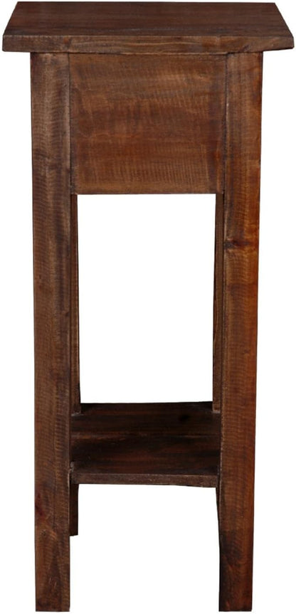 Pemberly Row Cottage Narrow Wood Side Table, Raftwood Brown and Antique Iron - Image 4