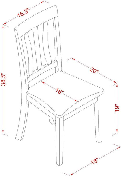 East West Furniture ANC-OAK-LC Antique Kitchen Dining Chairs - Image 3