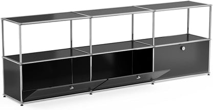 Modern Storage Cabinet Black G Versatile Free-Standing Organizer - Image 4