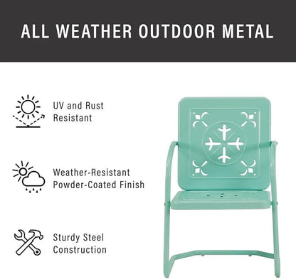 Crosley Furniture Azalea 2-Piece Outdoor Chair Set, Vintage Retro Metal Patio - Image 6