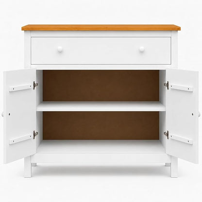 From the Tree Furniture 44" Wide White & Pine Top Solid Pine Shaker Sideboard - Image 7