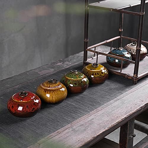 Ceramic Storage Jars, Exquisite Glaze Food Canisters for Kitchen Spice Storage,Tea Caddy Storage,Coffee Jar,Condiment Jar with Seald Lid (Blue B)
