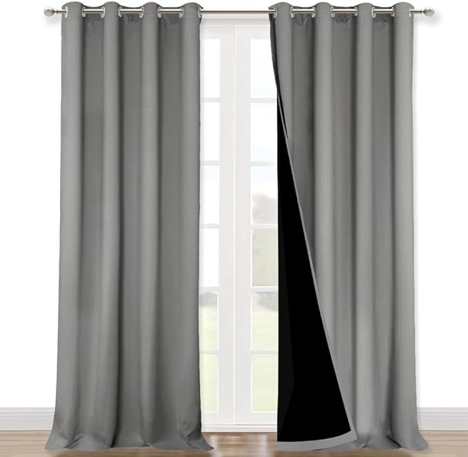 NICETOWN Full Shading Curtains 90 inches Long 2 Panels Set by NICETOWN