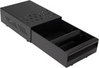 Espresso Knock Box Drawer, Stainless Steel Coffee Ground Container with Removable Rubber Knocking Bar, 9.84 x 7.08 x 3.34 inch (Black)
