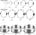 12 Pieces Biscuit Cookie Cutter Set With Tin Box Biscuit Plain Edge Round Cutters Metal Ring Baking Molds, Stainless Steel Cookie Dough Biscuit Muffins Cutters in Graduated Sizes