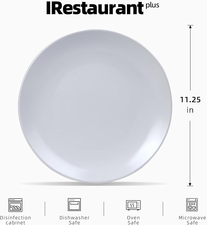 Stoneware Coupe Commercial Grade Dinnerware, Matte White Plate 11.25", Case of 12