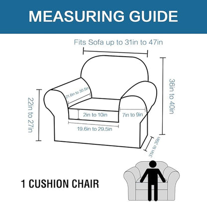 H.VERSAILTEX Stretch Chair Slipcovers 2 Pieces Armchair Cover Furniture - Image 2