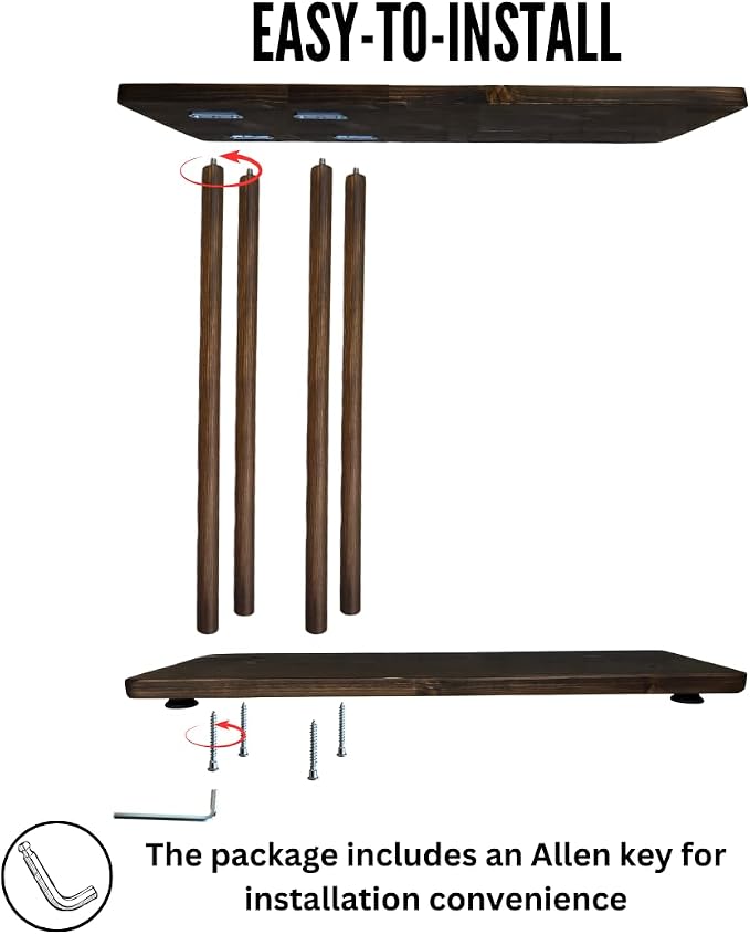 Mid-Century Modern C-Shaped Solid Wood End Table, Side Table - Image 6