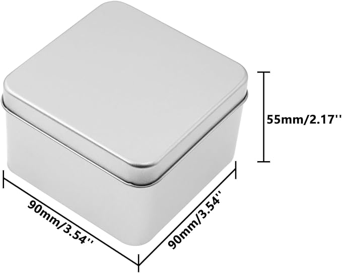 Metal Empty Boxes, Tin Boxes with Lid,Small Silver Tin Boxes,Stackable Organizer Containers,4PCS Storage Tin for Home Outdoor Active Storage Containers