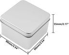Metal Empty Boxes, Tin Boxes with Lid,Small Silver Tin Boxes,Stackable Organizer Containers,4PCS Storage Tin for Home Outdoor Active Storage Containers