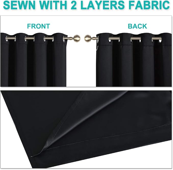 NICETOWN 100% Blackout Window Curtain Panels, Full Light Blocking Drapes - Image 5