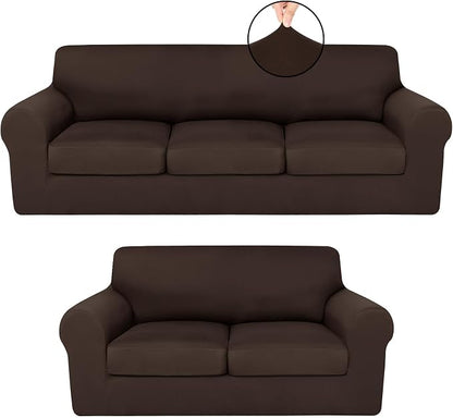 HunnmingRe Sofa Covers for 3 Cushion Couch Stretch Sofa and Loveseat Covers Set by HunnmingRe