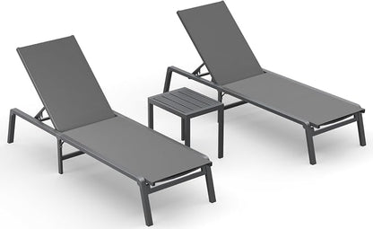 Ciokea Aluminum Foldable Lounge Chairs Set of 2 by CIOKEA